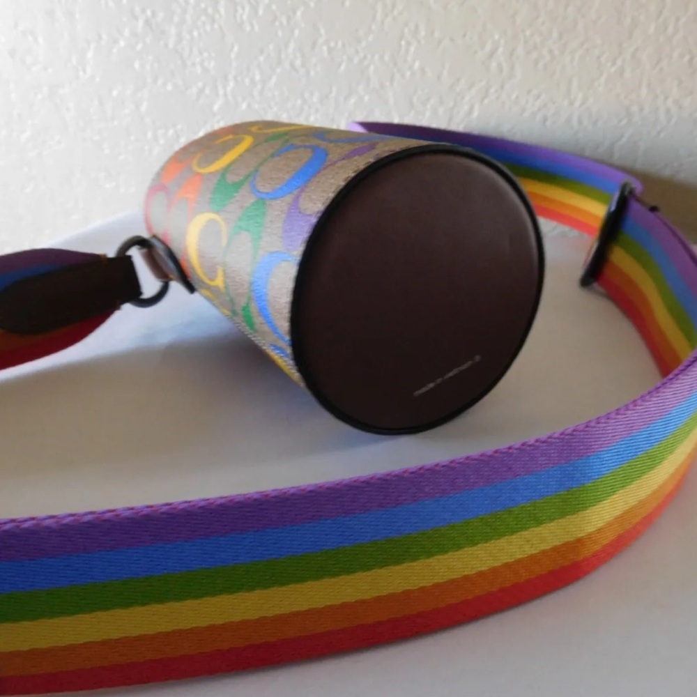 Coach C9855 Water Bottle Crossbody In Rainbow Signature Canvas Pride NWOT - Picture 4 of 6